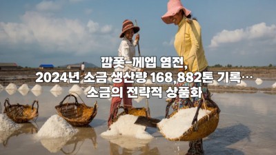 깜뽓-껩 염전, 2024년 소금 생산량 168,882톤 기록…소금의 전략적 상품화